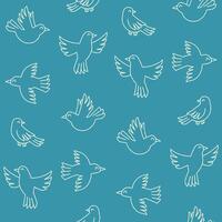 Outline Collection of Bird Seamless Pattern illustration Design vector