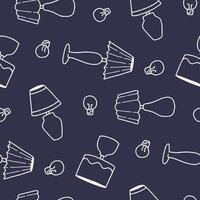 Outline Lamp Shade light Seamless Pattern illustration Design vector