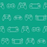 Outline Collection of Gamepad Seamless Pattern illustration Design vector