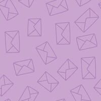 Outline Bunch of Mail Seamless Pattern illustration Design vector
