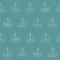 Outline Collection of Sailboat Seamless Pattern illustration Design vector