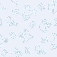 Outline Bird Dove Mail Seamless Pattern illustration Design vector