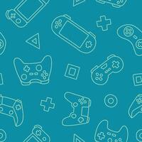 Outline Game Controller Gamepad Seamless Pattern illustration Design vector