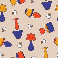 Lamp Shade light Seamless Pattern illustration Design vector