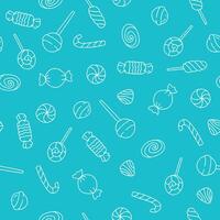 Outline Bunch of Candy Seamless Pattern illustration Design vector