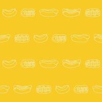 Outline Bunch of Hotdog Seamless Pattern illustration Design vector