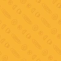 Outline Bunch of Bakery Bread baked Seamless Pattern illustration Design vector