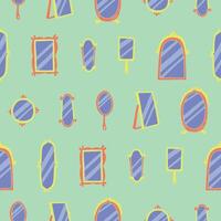 Collection Decorative Frames Mirror Seamless Pattern illustration Design vector