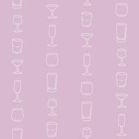 Outline Bunch of Cup Seamless Pattern illustration Design vector