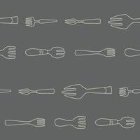 Outline Bunch of Fork Seamless Pattern illustration Design vector