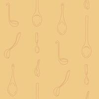 Outline Collection of Spoon Seamless Pattern illustration Design vector
