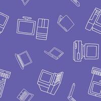 Outline Computer Laptop Monitor Seamless Pattern illustration for Print, Wallpaper, Decoration. vector