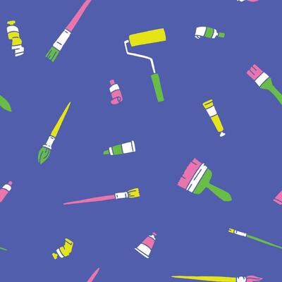 Brush Paint Tube Seamless Pattern illustration Design