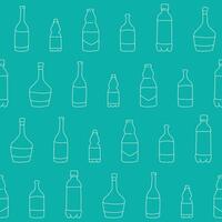 Outline Collection of Bottle Seamless Pattern illustration Design vector