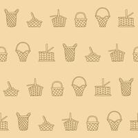 Outline Collection of Basket Seamless Pattern illustration for Print, Wallpaper, Decoration. vector