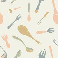 Spoon and Fork Seamless Pattern illustration Design vector
