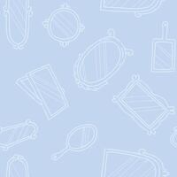 Outline Decorative Frames Mirror Seamless Pattern illustration Design vector