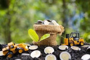 crane model was loading and seedlings photo