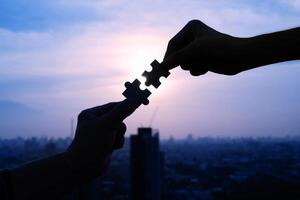 success and strategy concept. The color tone of the image is blue photo