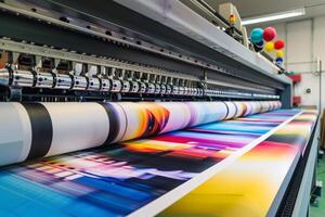 Modern large format printer in action photo