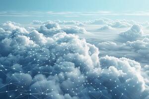 Over the clouds network connection concept photo