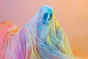 Colorful ghostly figure in abstract setting photo