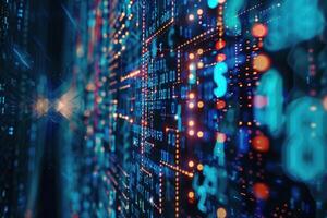 Digital data stream on server photo