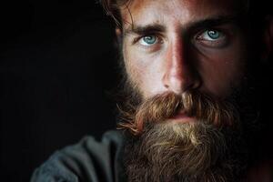 Charismatic Beard man portrait. Generate Ai photo