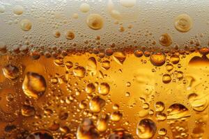 Bubbly Beer cold background. Generate Ai photo