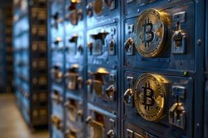 Private Bitcoin storage security. Generate Ai photo