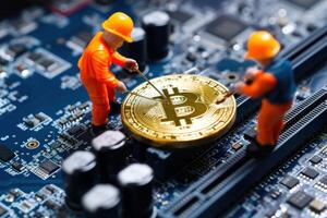 Volatile Bitcoin mining. Generate Ai photo