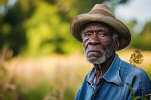Captivating Black local farmer portrait. Generate Ai photo