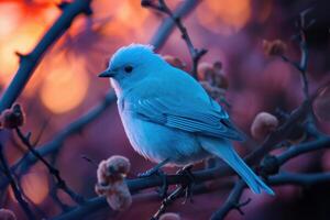 Serene blue bird at twilight photo