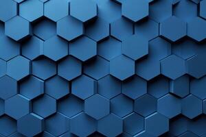 Blue hexagonal geometric pattern background photo