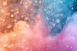 Dreamy bokeh lights on colorful abstract background photo