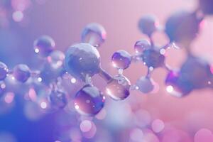 Abstract molecular structure on gradient background photo