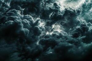 Dark and moody image showcasing the intense texture of storm clouds prior to a thunderstorm photo