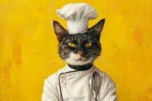 Whisker chef, feline master of the kitchen photo