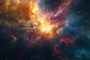 Overwhelming Beginning universe explosion. Generate ai photo