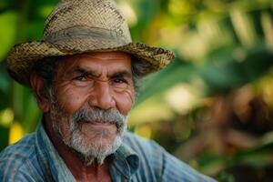 Portrait of a smiling elderly farmer photo