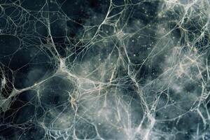Abstract spiderweb forming intricate pattern on dark background photo