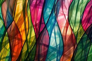 Abstract background of vibrant, waving fabric with a play of shadows and light photo