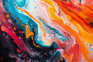 Vibrant and dynamic swirls of color create a mesmerizing abstract background photo