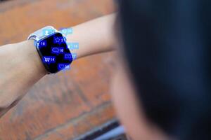A smart watch is a wearable computing device photo