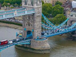 Aerial view of the Tower bridge in London, UK. photo