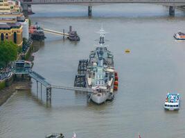 Aerial view of the Tower bridge in London, UK. photo
