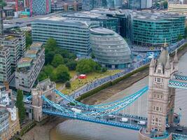 Aerial view of the Tower bridge in London, UK. photo