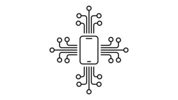 network diagram outline icon animation. transparent background video