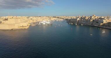 Time-lapse of the castle and the marina of Valetta taken from a cruise ship during departure video
