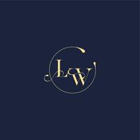 circle monogram design for wedding LW luxury gold letter vector